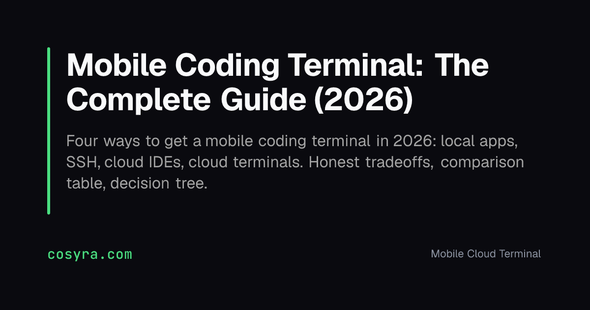 Mobile Coding Terminal: The Complete Guide (2026) | Cosyra